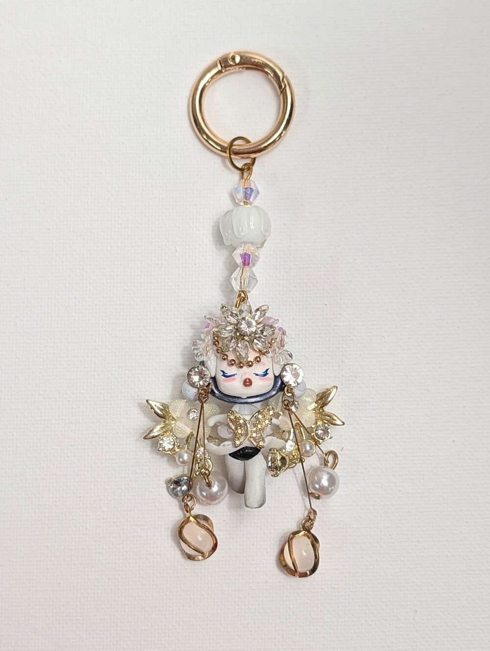NWOT Skullpanda Custom Mixed-Media Bag Charm Keychain - Picture 3 of 6